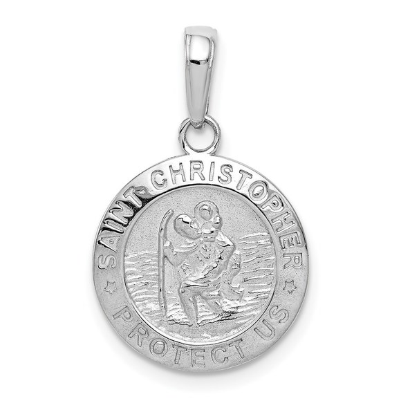 14k White Gold Saint Christopher Medal Charm,All Products : American Fashion Style Bags On Sale